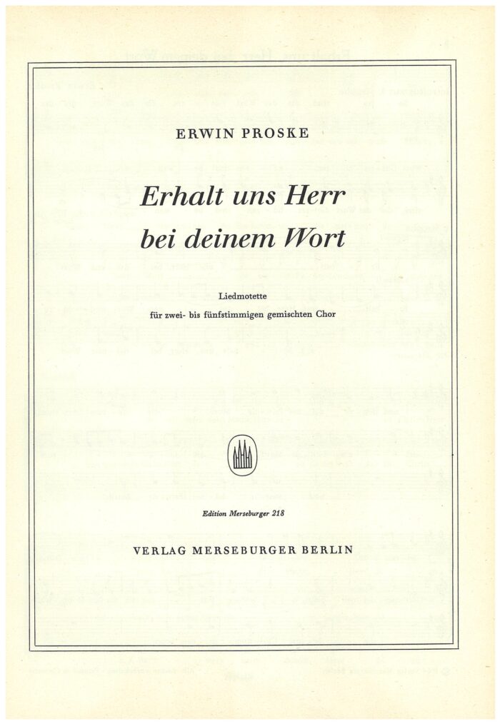 Erhalt uns Herr, bei deinem Wort