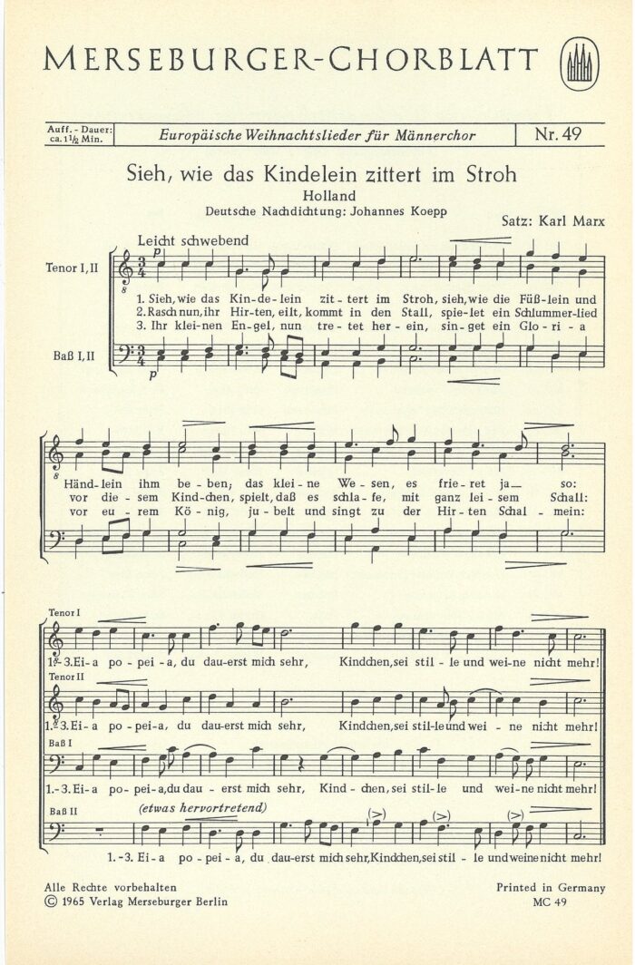 Sieh, wie das Kindelein (Holland)