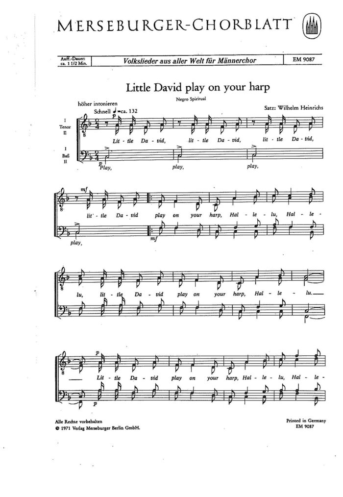 Little David play on your harp (Spiritual)