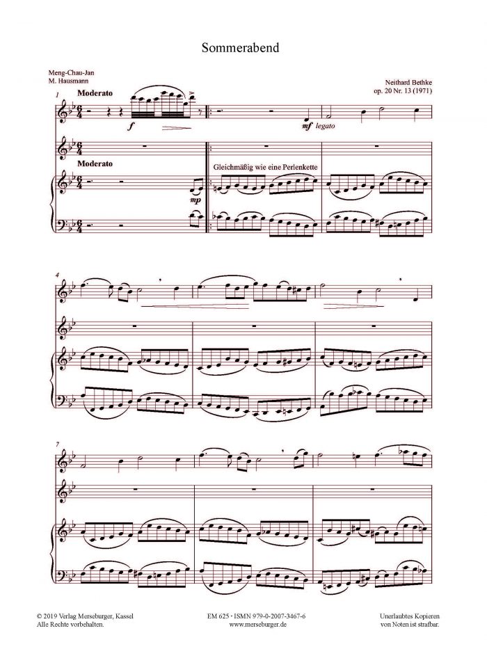 Meine kleine Bambusflöte op. 20 für Sopran, Flöte und Cembalo – Bild 4